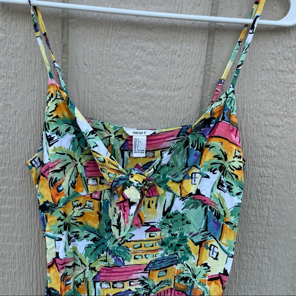 Forever 21 ties Front tropical  dress - Picture 3 of 7